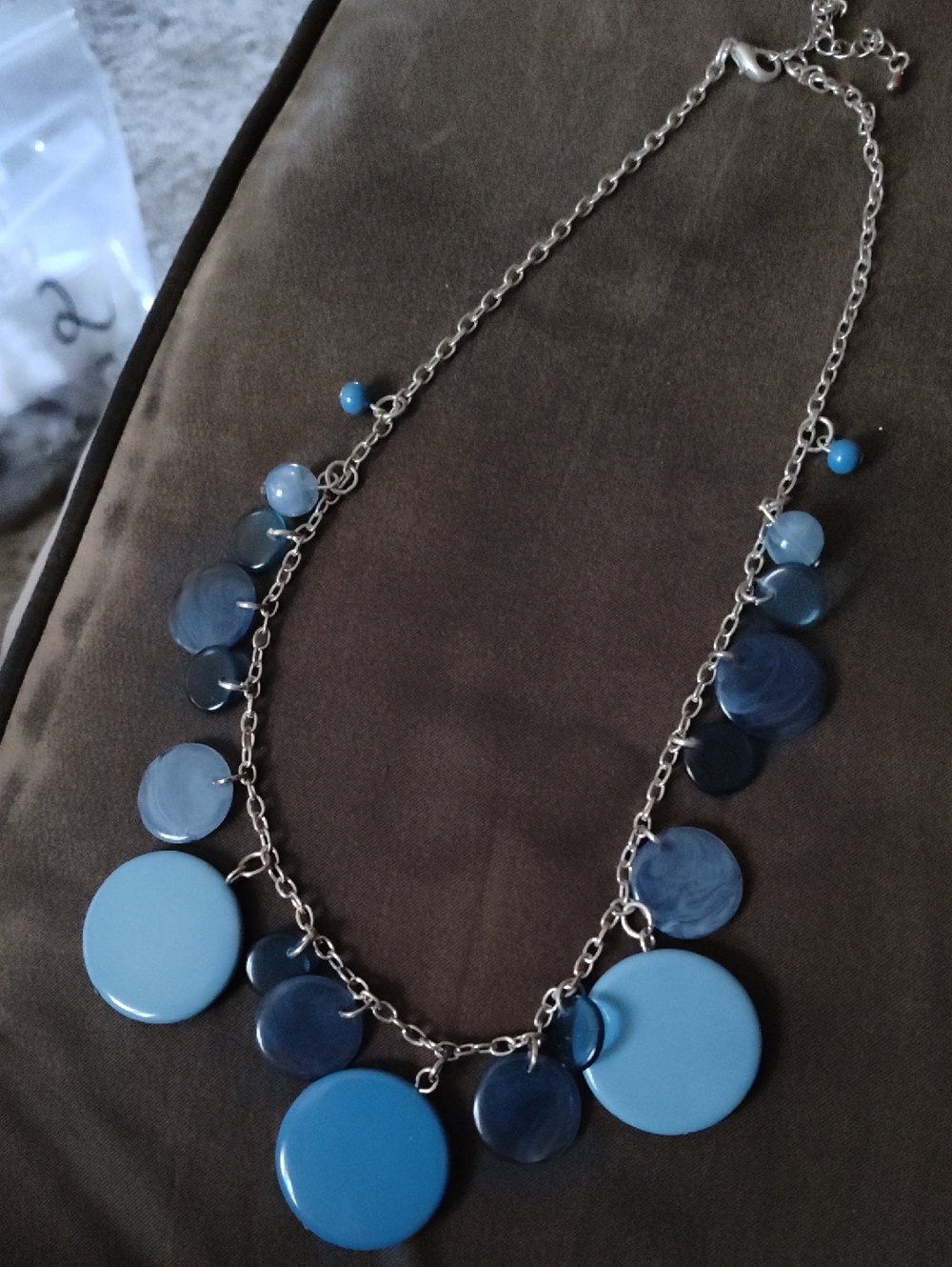 Blue Disc Statement Necklace - Unbranded